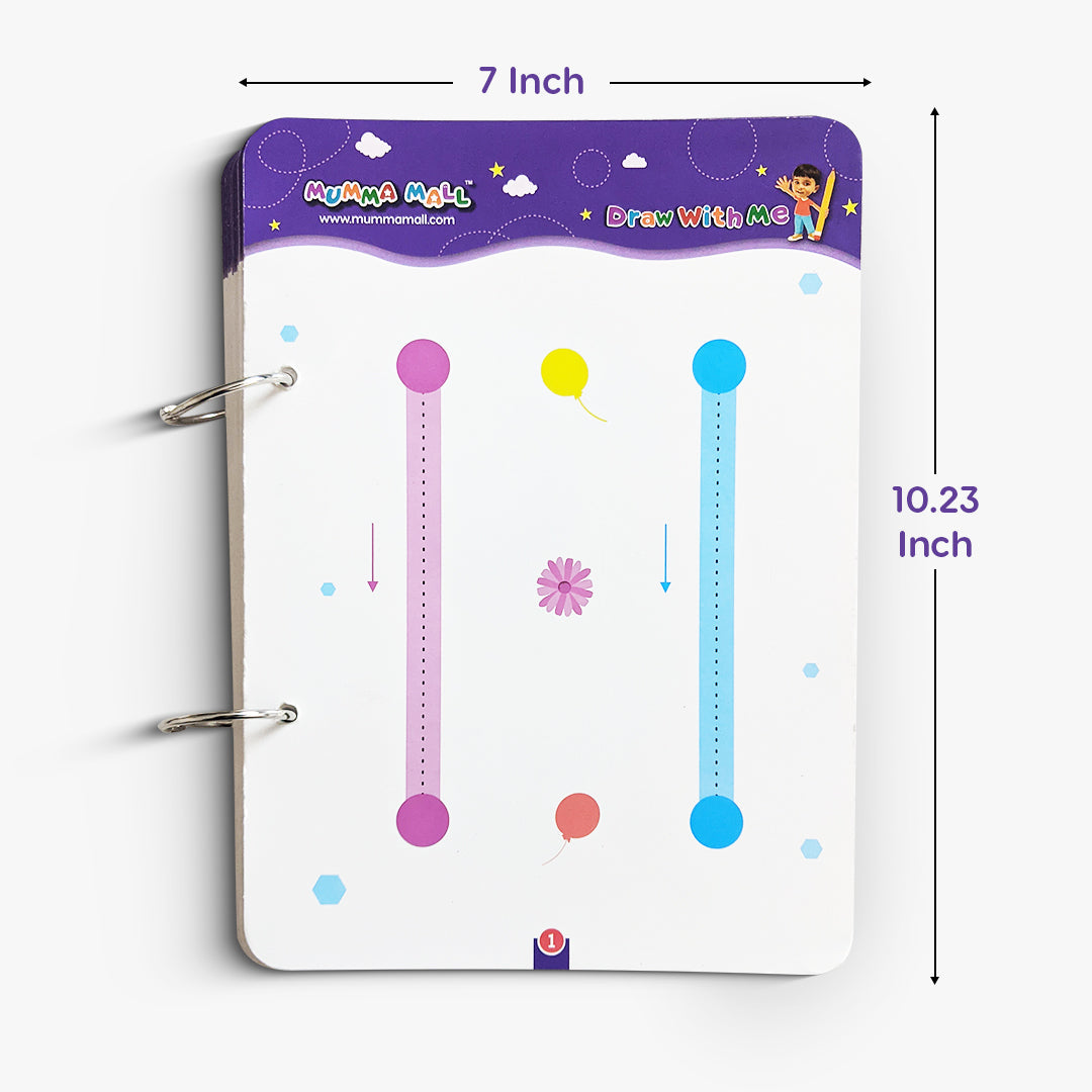 Mumma Mall - Reusable Tracing Book With 64 Pages + FREE Learning 2000+ pages PDF worksheet for kids📚