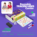 68 Pages Reusable Tracing Line book to improve HAND WRITING For 2+ Years kids + (FREE Learning 2000+ pages PDF worksheet for kids📚 )