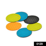 ambitionofcreativity in kitchen dinner 6 pcs useful round shape plain silicone cup mat coaster drinking tea coffee mug wine mat for home