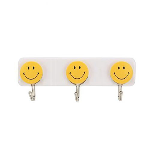 1111 self adhesive smiley face wall hooks pack of 3