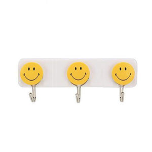 1111 self adhesive smiley face wall hooks pack of 3