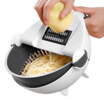 2161 10 in 1 multifunctional vegetable fruits cutter slicer shredder with rotating drain basket