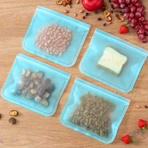 1172 silicone food bag reusable airtight seal storage container freezer leak proof 750ml