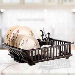 1134 3 in 1 large durable kitchen sink dish rack drainer washing basket with tray