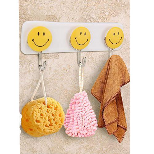1111 self adhesive smiley face wall hooks pack of 3