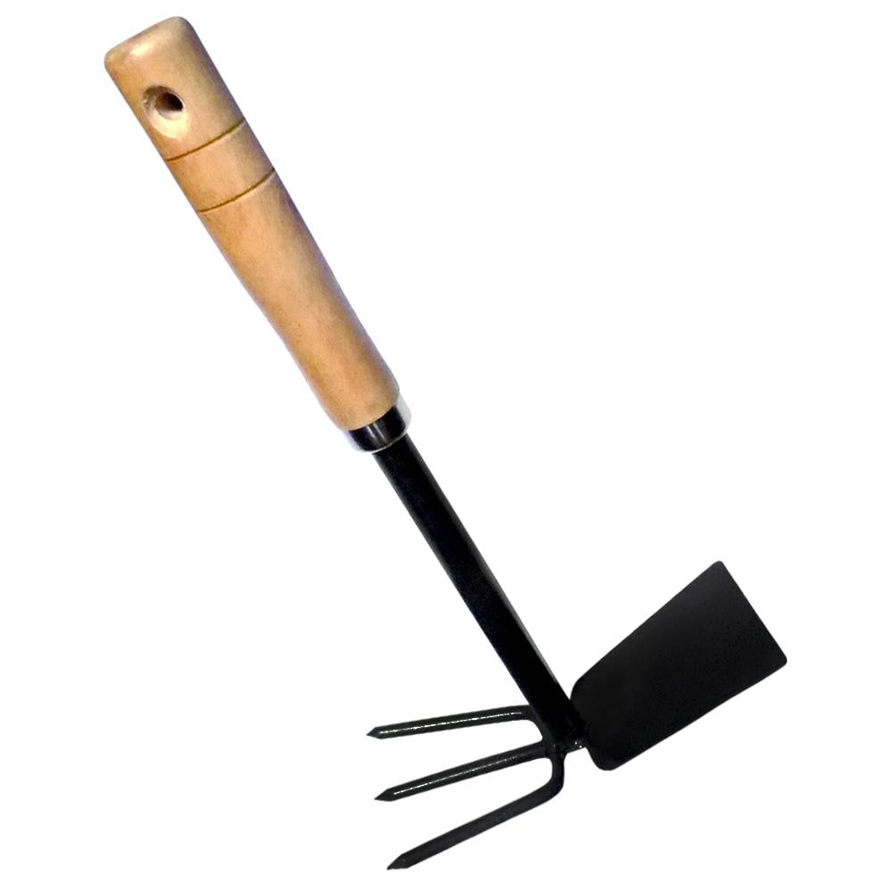 1578 2 in 1 hand cultivator and trowel gardening tool with wooden handle