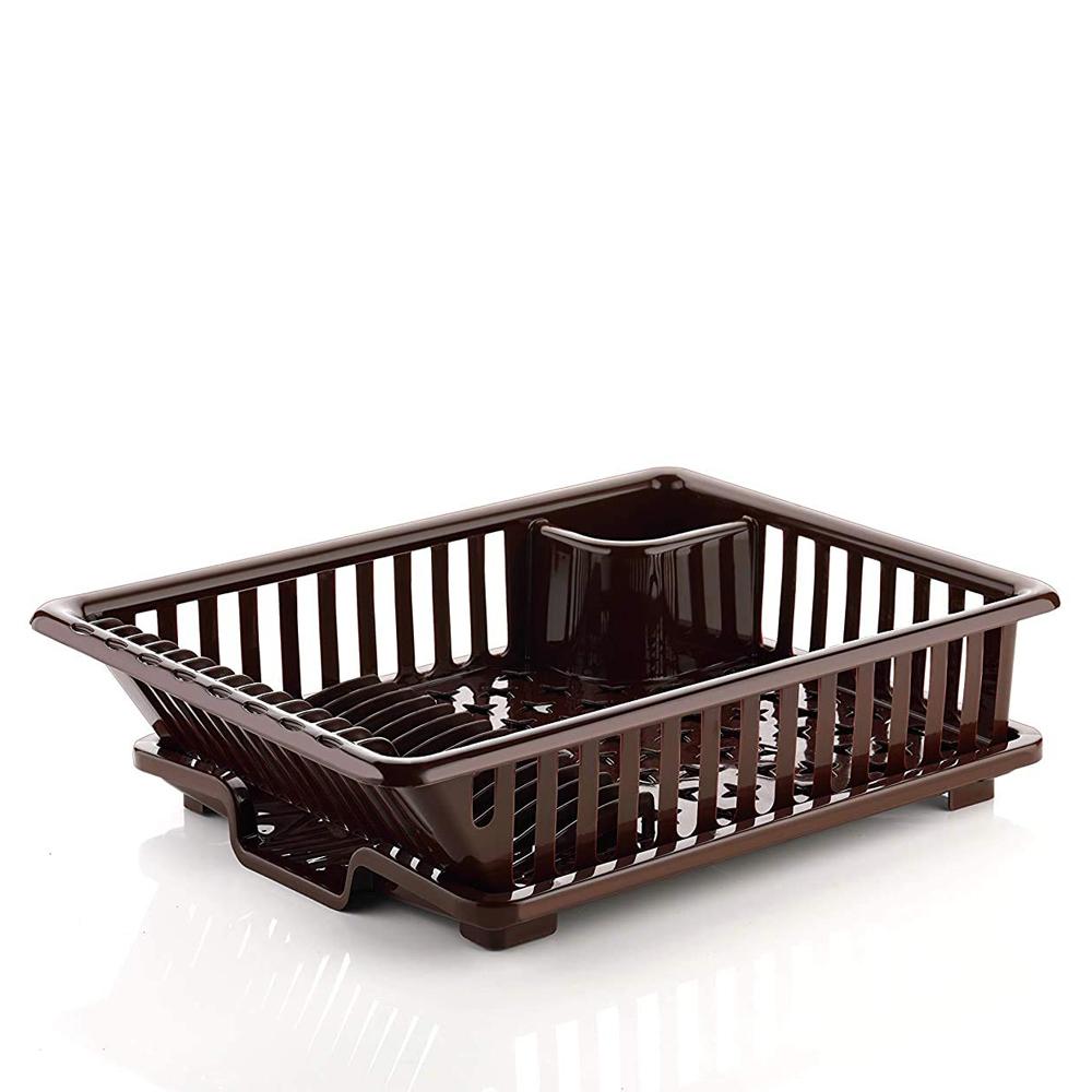 1134 3 in 1 large durable kitchen sink dish rack drainer washing basket with tray