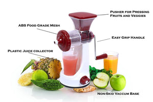 0168 manual fruit vegetable juicer with juice cup and waste collector