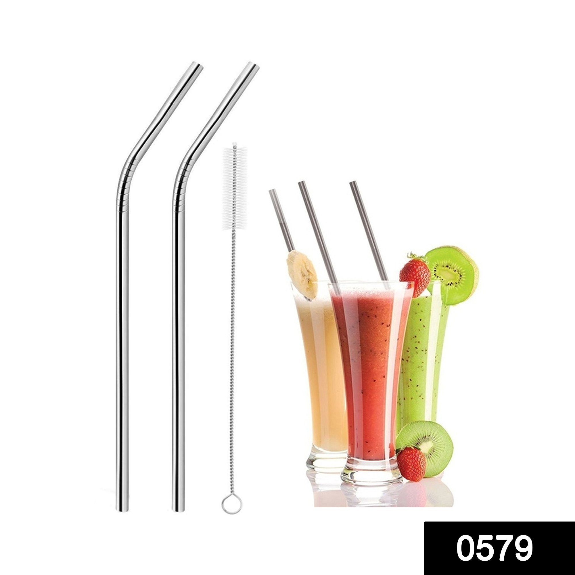 ambitionofcreativity in set of 4 stainless steel straws brush 2 straight straws 2 bent straws 1 brush