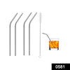 581 stainless steel straws brush 4 bent straws 1 brush 5pcs