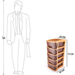 1151 5tier plastic modular drawer system for multiple use multicolour