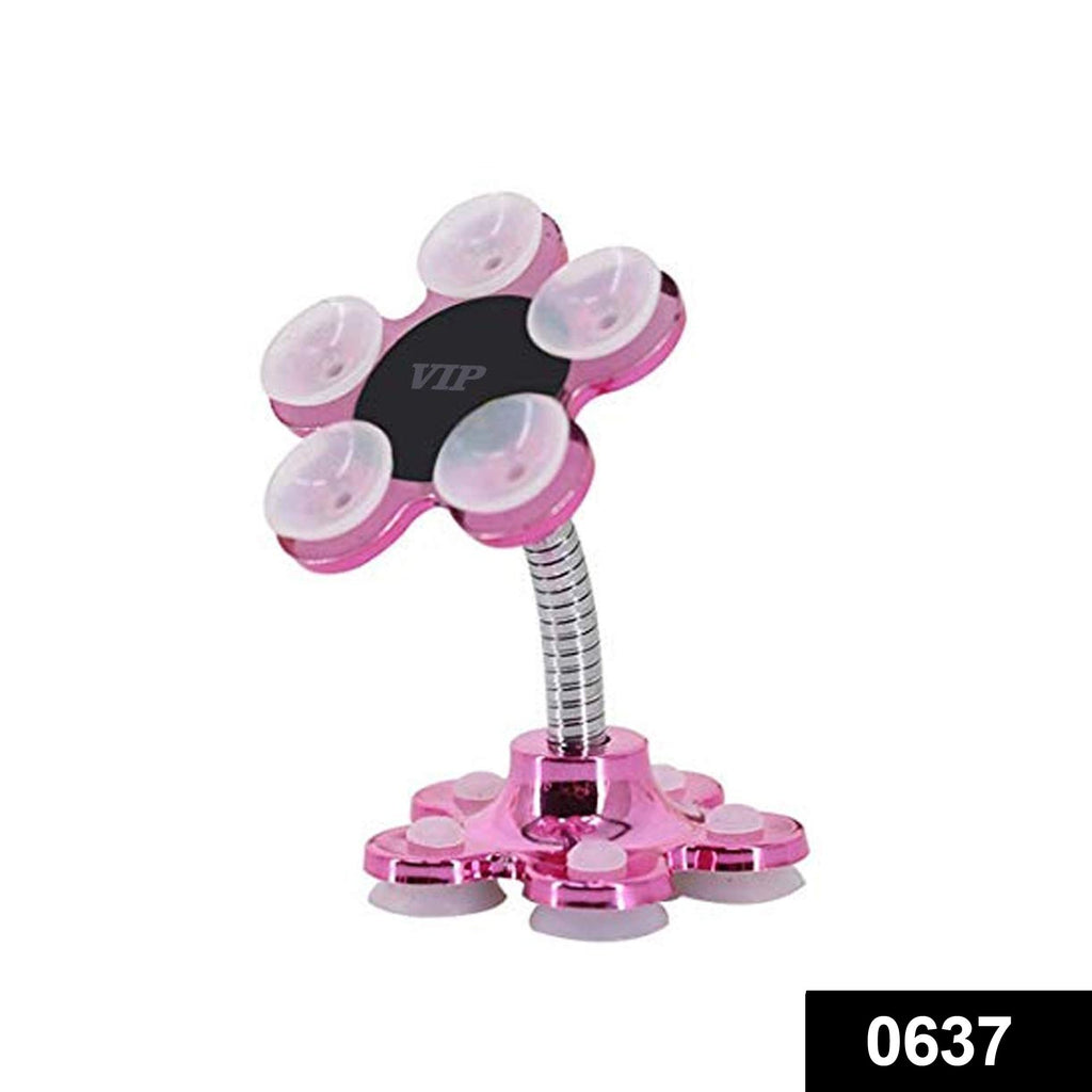 natation mini flower shape cellphone holder car mount sucker stand 360 rotatable multi angle phone metal magic suction cup mobile holder compatible with universal smartphones multicolored