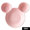 0863 unbreakable plastic mickey shaped kids snack serving plate