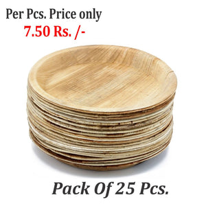 3207 disposable round shape eco friendly areca palm leaf plate 12x12 inch pack of 25