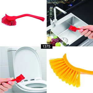 1345 plastic wash basin toilet seat cleaning brush multicolour