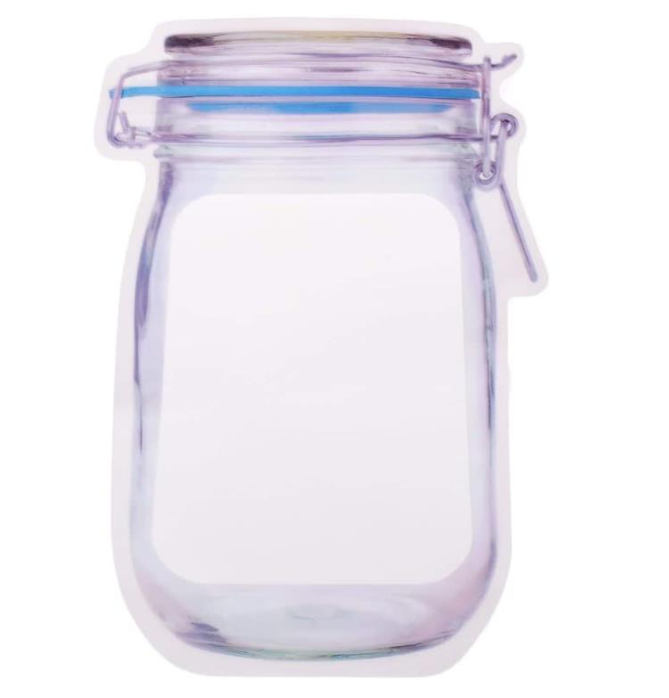 1075 reusable airtight seal plastic food storage mason jar zipper 1000ml
