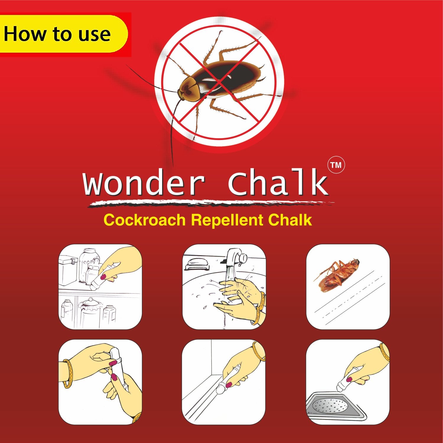 1315 cockroaches repellent chalk keep cockroach away pack of 12