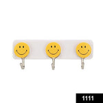 1111 self adhesive smiley face wall hooks pack of 3