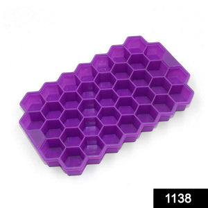 1138 flexible silicone honeycomb design 37 cavity ice cube tray with lid