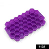 1138 flexible silicone honeycomb design 37 cavity ice cube tray with lid