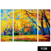 1139 3 pcs multicolor wooden floral design for wall art