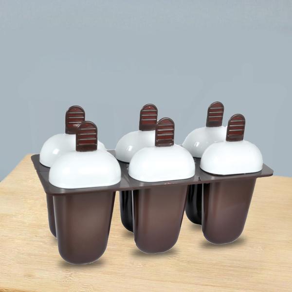 1148 plastic ice candy maker kulfi maker moulds set with 6 cups multicolour
