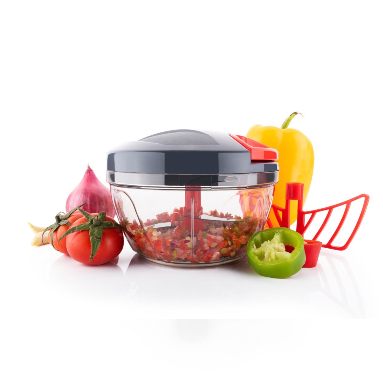 1178 manual compact powerful hand held vegetable food chopper 450ml