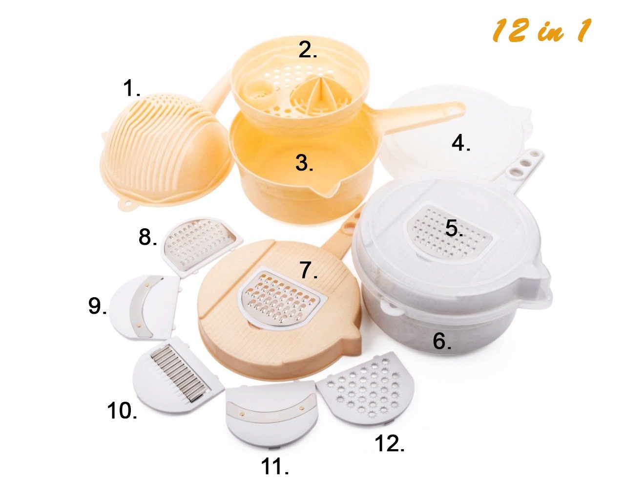 2241 multipurpose 12 in 1 vegetable and fruit chopper cutter grater slicer