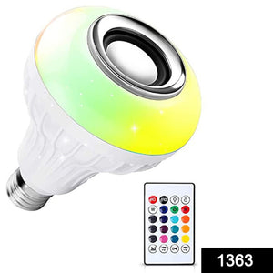 1363 wireless bluetooth sensor 12w music multicolor led bulb with remote controller