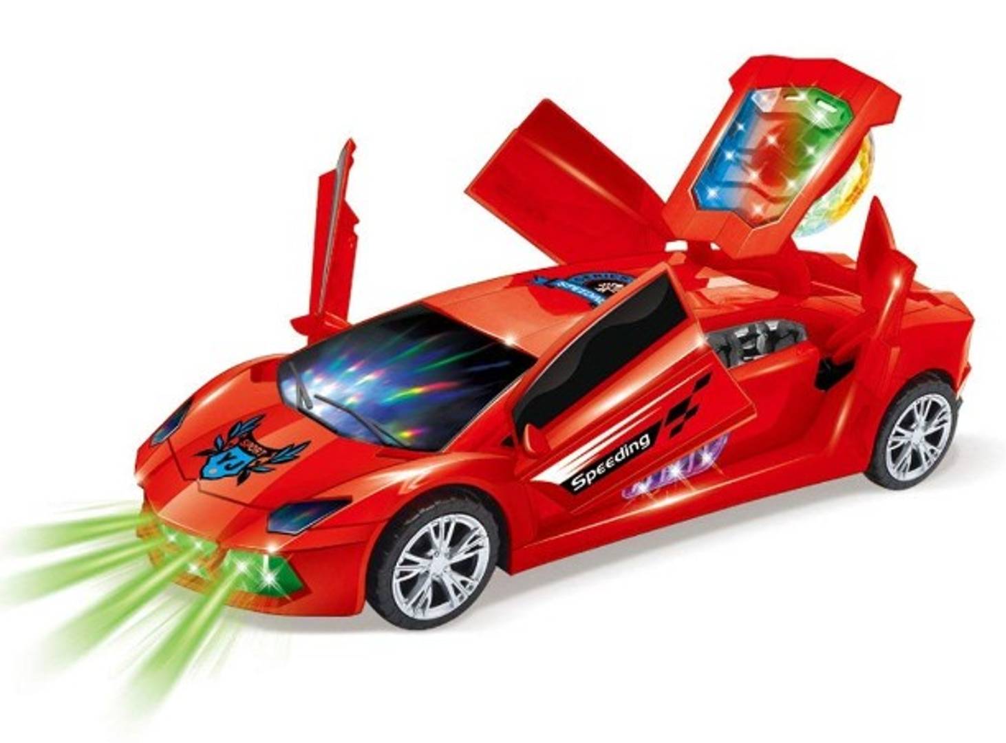 360 DEGREE DOOR OPENING ROTATING MUSICAL SUPER DREAM STUNT CAR ( RED )