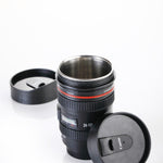 0720 camera lens shaped coffee mug flask with lid