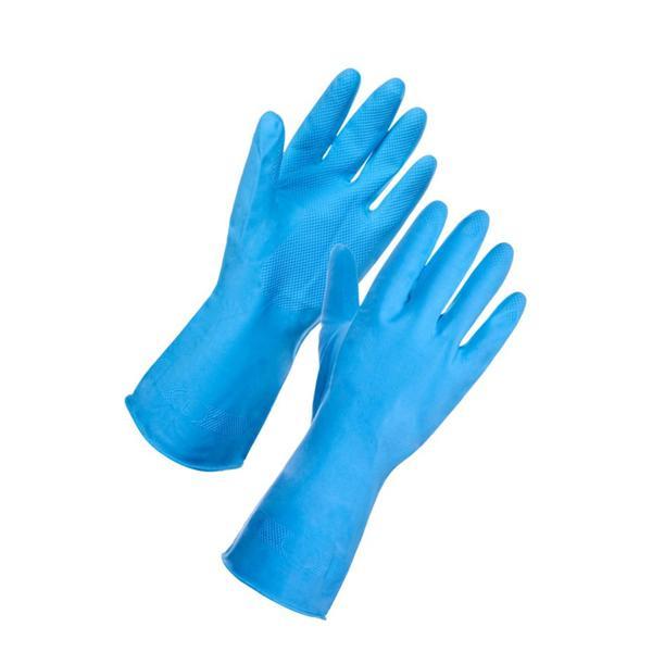 0682 - Flock Premium Reusable Rubber Hand Gloves (Blue ) - 1pc