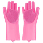 0714 Reusable Silicone Cleaning Brush Scrubber Gloves (rendomcolor)