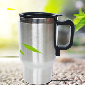 Stainless Steel Electric Smart Mug 12V CAR Electric Kettle Heated Mug CAR Coffee Cup with Charger Heating Cup Kettle Vacuum Insulated Water Heater Mug