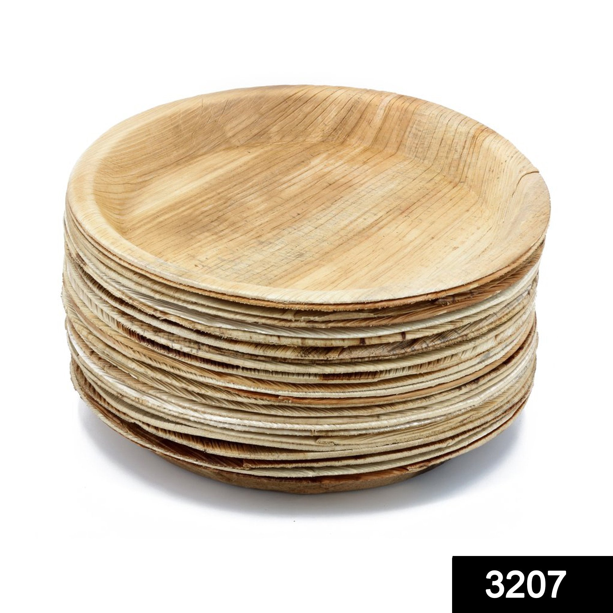 3207 disposable round shape eco friendly areca palm leaf plate 12x12 inch pack of 25