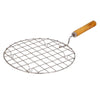 2085 kitchen round stainless steel roaster papad jali barbecue grill with wooden handle