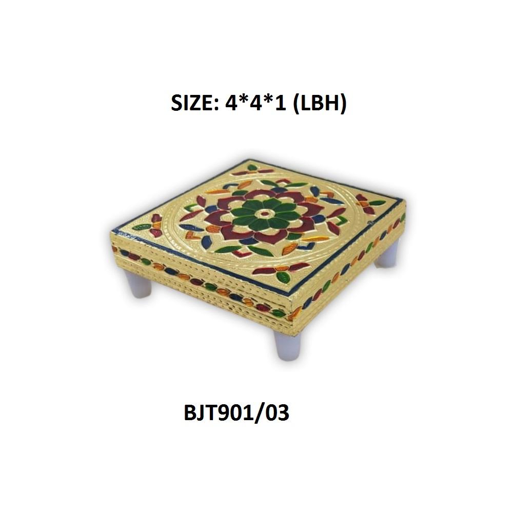 2122 multipurpose traditional decorative design wooden chowki bajot