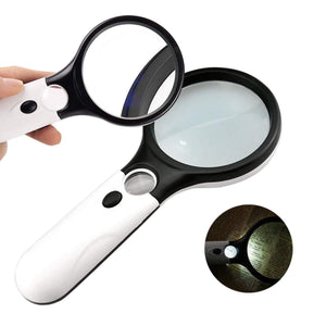 449 handheld reading magnifier glass 3x 45x with 3 led lights for reading maps watch repair