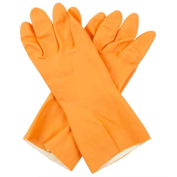 0683 - Flock Premium Reusable Rubber Hand Gloves (Orange) - 1pc