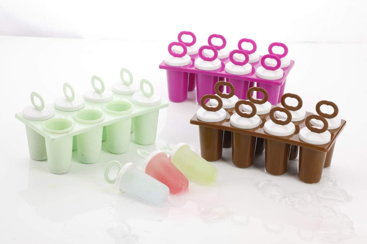 0757_Plastic Ice Tray Candy Maker Kulfi Maker Popsicle Mould Set