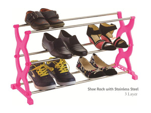 1570 3 layer multipurpose portable folding shoe rack shoe cabinet