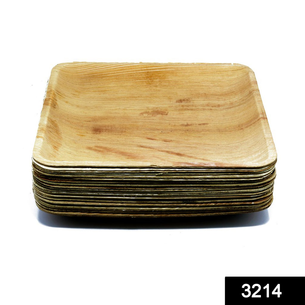 3214 disposable square eco friendly areca palm leaf plate 10x10 inch pack of 25