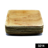 3214 disposable square eco friendly areca palm leaf plate 10x10 inch pack of 25