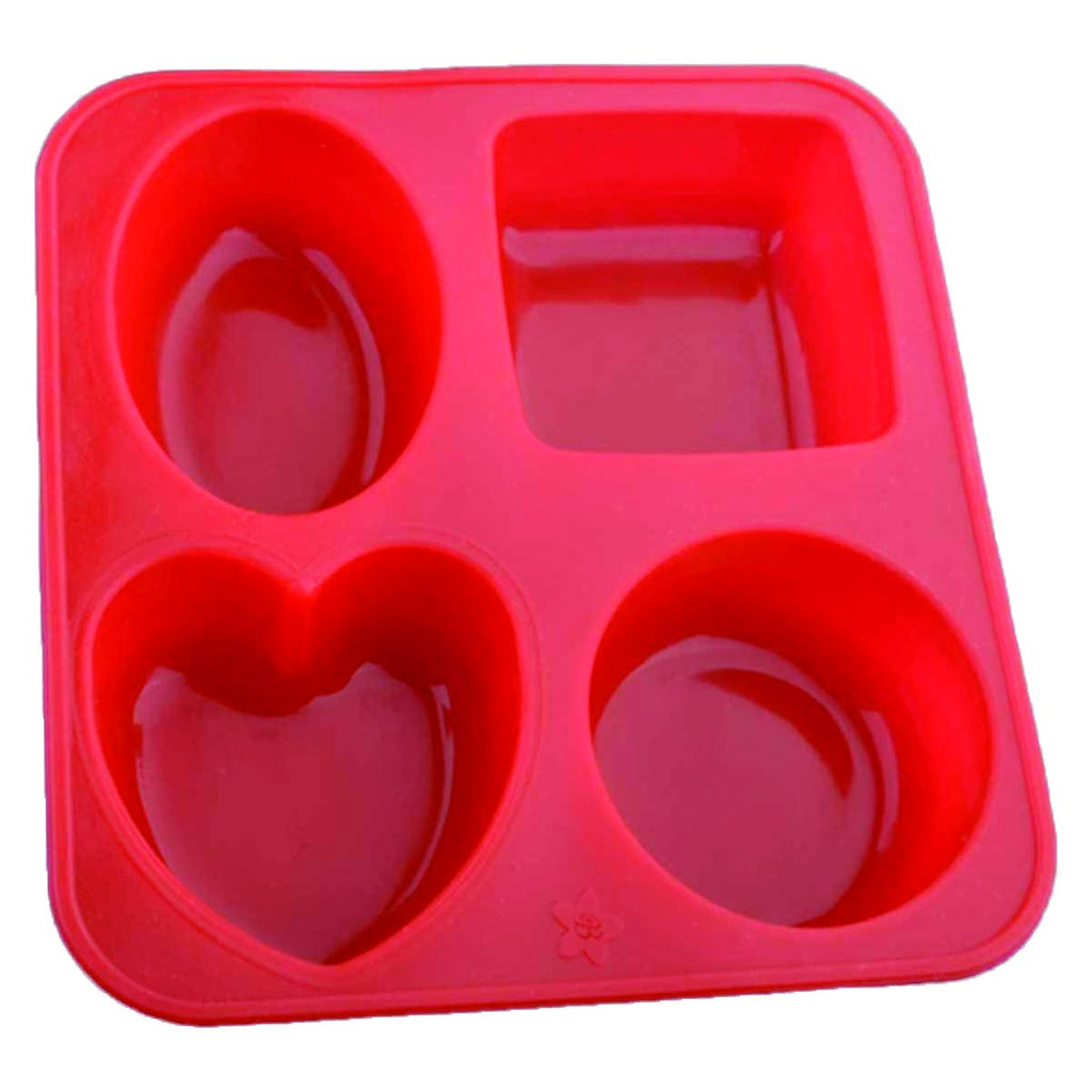 0773 silicone circle square oval and heart shape soap and mini cake making mould