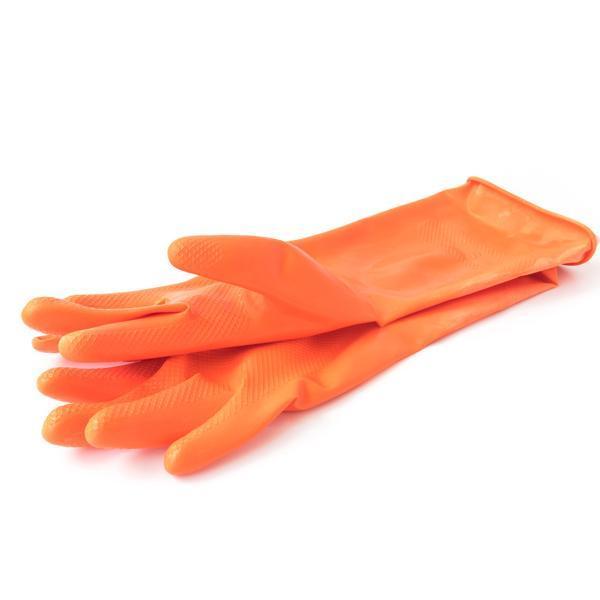 0674 - Heavy Reusable Rubber Hand Gloves (Orange) - 1pc