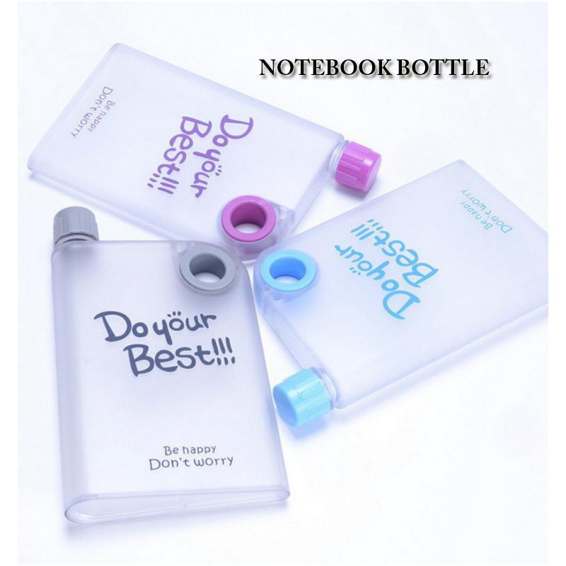 portable notebook style ultra slim water bottle 380 ml multicolor