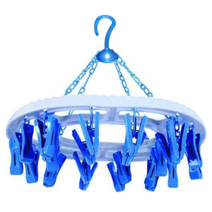1366 plastic round cloth drying stand hanger with 18 clips multicolour