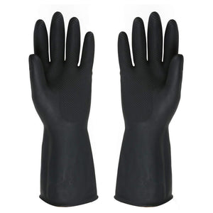 0673 - Heavy Reusable Rubber Hand Gloves (Black) - 1pc