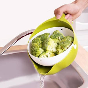 1093 multi functional washing fruits and vegetables bowl strainer with handle