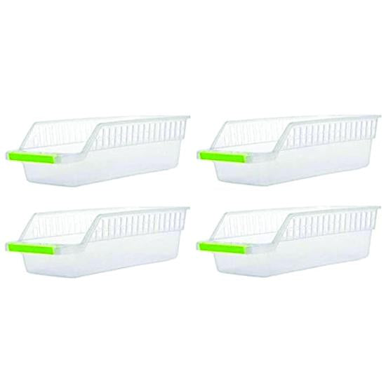 2055 ambitionofcreativity in kitchen plastic fridge space saver organizer basket rack 4 pcs